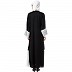 Double layered abaya with embroidered fabric- Black-White